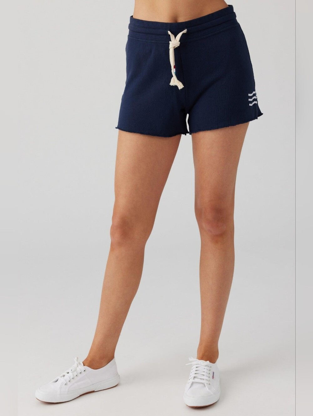 NWT SOL ANGELES waves pull-on short in indigo Sz S